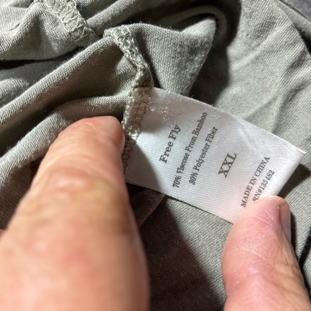 Free Fly Bamboo Long Sleeve Shirt Mens 2XL Gray Performance Lightweight Stain - Picture 5 of 10
